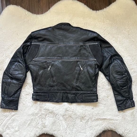 Xelement Black Leather Motorcycle Jacket Women's Small - Picture 2 of 8